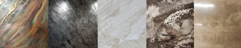 Strip of samples of Venetian Plastering